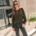 thumbnail image 6 of SUNBS Long Sleeve Shirts for Women Pleated Crewneck Fall Winter Casual Blouses, Sizes S-3XL, 6 of 8