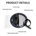 thumbnail image 4 of Christmas Font 2Pcs PU Leather Round Luggage Tags with Privacy Cover and Name ID Tag for Suitcase, Handbags, Backpacks, School Bags, 4 of 6