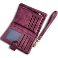 thumbnail image 1 of Women's Small Bifold Leather wallet Rfid blocking Ladies Wristlet with Card holder id window Coin Purse, 1 of 5