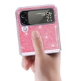 thumbnail image 5 of Dteck Case for Samsung Galaxy Z Flip4,Bling Glitter Leather Case Shockproof Hard PC Cover for Galaxy Z Flip4 5G,Pink, 5 of 5