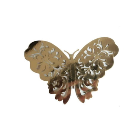 12 Pcs 3D Hollow Butterfly Wall Stickers Wedding Party Home Kitchen Fridge Decoration Decals
