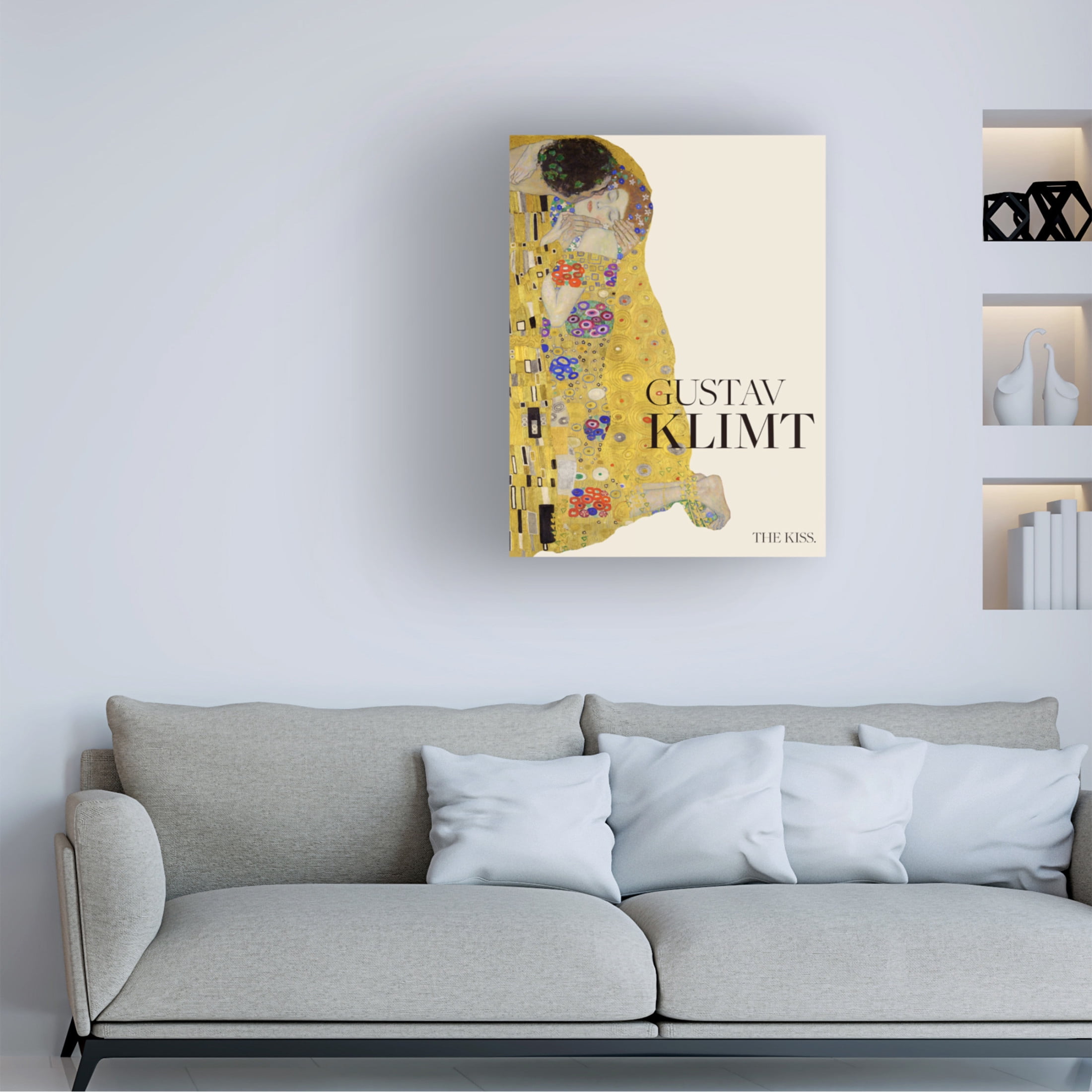 Canvas Wall Art - Pictufy  'The Kiss 1907A1908 Special Poster' Wall Art for Living Room, Bedroom, or Office D?cor by Trademark Fine Art - 35 x 47 Inches