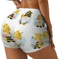 thumbnail image 1 of Balery Gnomes Honey Bee Pantalones cortos de entrenamiento estampados para mujer, sin costuras, ajustados, para gimnasio, yoga, correr, deportes, ejercicio activo, fitness.-Large, 1 of 8