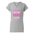 thumbnail image 2 of In This Family No One Awareness Womens V-Neck Tee, Heather Grey, Small, 2 of 3