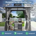 thumbnail image 6 of 8FT x 8FT Double Roof BBQ Grill Gazebo with Grey Polycarbonate for Outdoor Use, 6 of 7