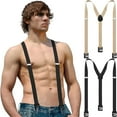 thumbnail image 1 of SUTENGDA 2 Pcs Bretelles Cachées pour Hommes Randonnée sous-Vêtements Bretelles pour Hommes Non Rentrées Hiver Extérieur Randonnée Ski Pantalon, 1 of 2