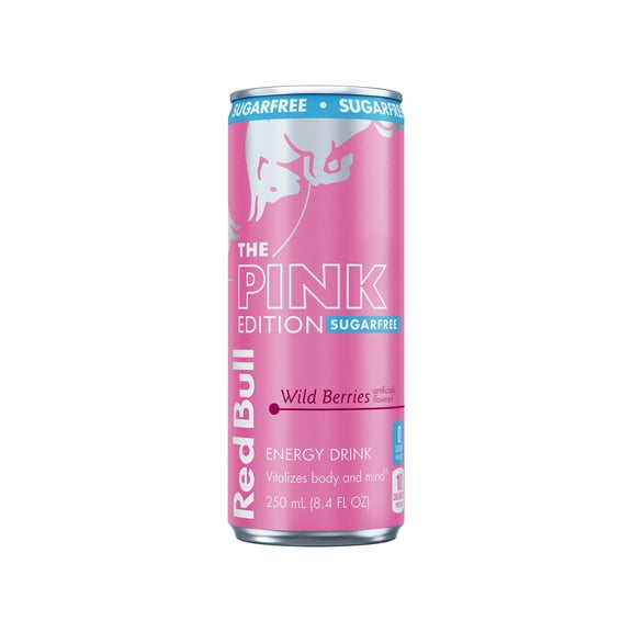 Red Bull Pink Edition Sugarfree Energy Drink, Wild Berries, 8.4 fl. oz. Can,  80mg Caffeine