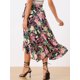 thumbnail image 4 of Falda Allegra K Bohemio con volantes y estampado floral Negro L, 4 of 5