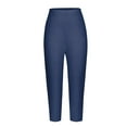 thumbnail image 3 of Hassda Clearance! Capri Yoga Pants For Women Leggings For Women Plus Size High Waisted Yoga Cropped Trousers 2025 Summer Gym Pants Womens Capris For Summer Clearance Navy M, 3 of 7