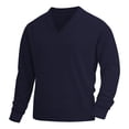 thumbnail image 3 of Sweatshirts for Men 2026 Fall Winter Long Sleeve Plain V Neck Jacquard Knitted Sweatshirt Mens Pullover Top, 3 of 7