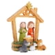 thumbnail image 2 of Estatua de belén en miniatura de resina para mesa, adorno de belén, luz de nacimiento de Jesús, decoración navideña sin batería, 2 of 8
