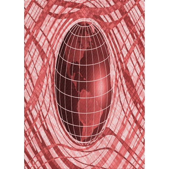 Ahgly Company Machine Washable Indoor Rectangle Transitional Light Coral Pink Area Rugs, 4' x 6'