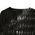 thumbnail image 6 of Feancey Womens Crochet Cover Up Tops Knit Hollow Out Summer Sweaters Half Sleeve Casual Beach Cover Ups for Swimwear Black Free Size, 6 of 6