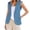 Blue, variant on Womens Vests Lightweight, Women's Sleeveless V-Neck Cardigan Jacket Solid Casual Vest Open Front Spring Summer Blue XL