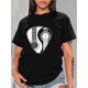 thumbnail image 1 of Camisetas para mujer, lindas camisetas con estampado gráfico, de manga corta, estilo casual, para veranoGuitar Print Casual Sports Tee, Fashionable Short Sleeves Workout T-shirt Top, Women's Activew, 1 of 8