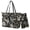 Black-Hummingbird Daisy Floral, variant on TSOVTHRID Owl Floral Print Purse and Wallet Set for Women Tote Handbag Tote Purse and Wallet Set Brown Shoulder Satchel Bags with Matching Purse for Working Shopping
