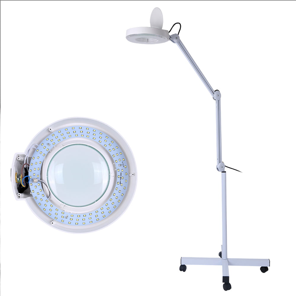 Standing Mag Lamp 5 Diopter Real Glass, Magnifying Floor Lamp For Macular Degeneration