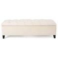 thumbnail image 1 of Contemporary Storage Ottoman in Ivory, 1 of 4