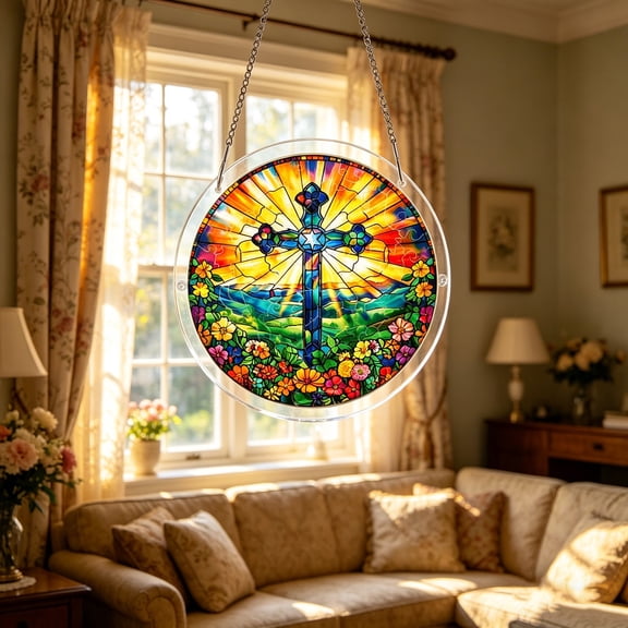 Acrylic Puzzle Suncatcher 83 Pieces Glowing Haven Sun Catchers Puzzle DIY SunCatchers Puzzles Window Hanging Home Garden Decor