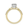 thumbnail image 2 of 0.80 Ct Asscher Cut Natural Diamond Stylish Solitaire with Accents Ring for Anniversary Solid 14K Yellow Gold Size 4, 2 of 6
