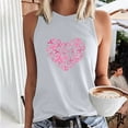 thumbnail image 3 of IROINNID Breast Cancer Tank for Women Breast Cancer Awareness Comfy Sleeveless Printed Ladies Round Neck Blouses Tops T-Shirt,White, 3 of 5
