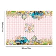 thumbnail image 2 of zhangmingg Easter Tablecloth Rectangular Plaid Design with Bunny Eggs and Truck Pattern Polyester for Holiday Dinner Party Picnic, 2 of 2
