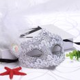 thumbnail image 5 of Máscara de plumas de encaje congelada para fiesta de mascarada, máscara de princesa para adultos, máscara de actuación de disfraces, 5 of 5