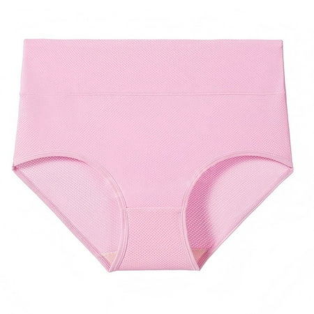 4 Packs Womens Underwear Comfortable Sports Breathable Ice Silk High Waist Briefs Panties for Women S Red