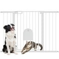thumbnail image 1 of PawHut 30"-52" Extra Wide Pet Gate Barrier with Small Door, 35"H, Black, 1 of 10