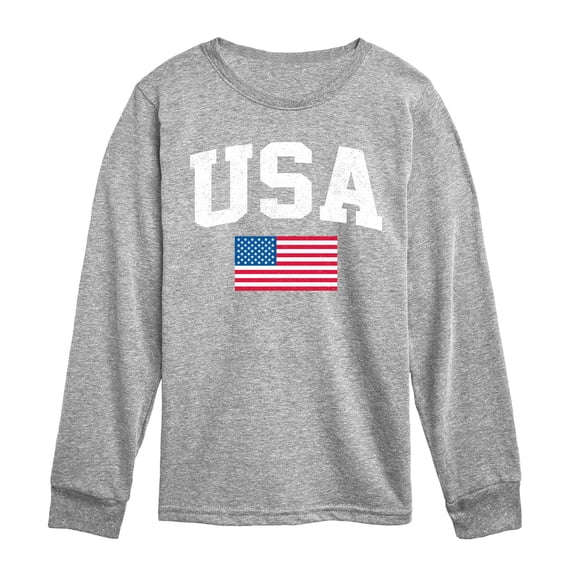Instant Message - USA Flag - Youth Long Sleeve Graphic T-shirt