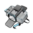 thumbnail image 4 of Transportín extensible para mascotas, transportador extensible para gatos, cómodo, transpirable, impermeable, lado suave, plegable para caminar, gris azul, 4 of 9