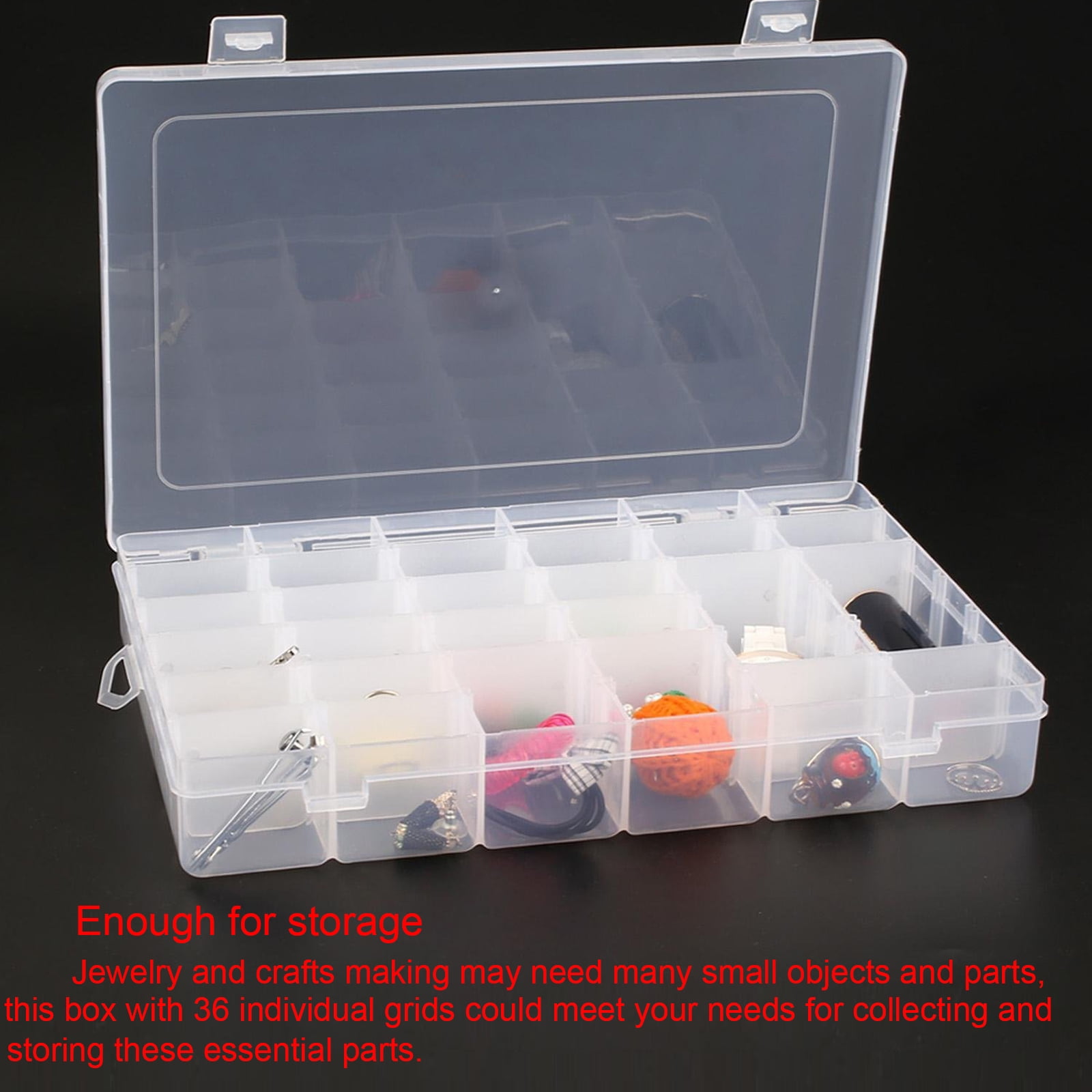 24 Compartment Plastic Bead Craft Small Parts Fishing Storage Box 
