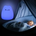 thumbnail image 3 of Cute Night Light, Silicone Night Light Flexible 7 Color Breathing Modes Cat Shape  for Baby Room, 3 of 8
