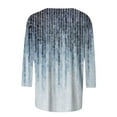 thumbnail image 4 of Top de mujer SCZ casual manga de siete cuartos estampado floral azul oscuro talla S, 4 of 4