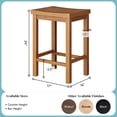 thumbnail image 2 of Now Furniture 24" Counter Stool, Set of 2 Wooden Backless Bar Height Kitchen Stool, Pecan, 2 of 8