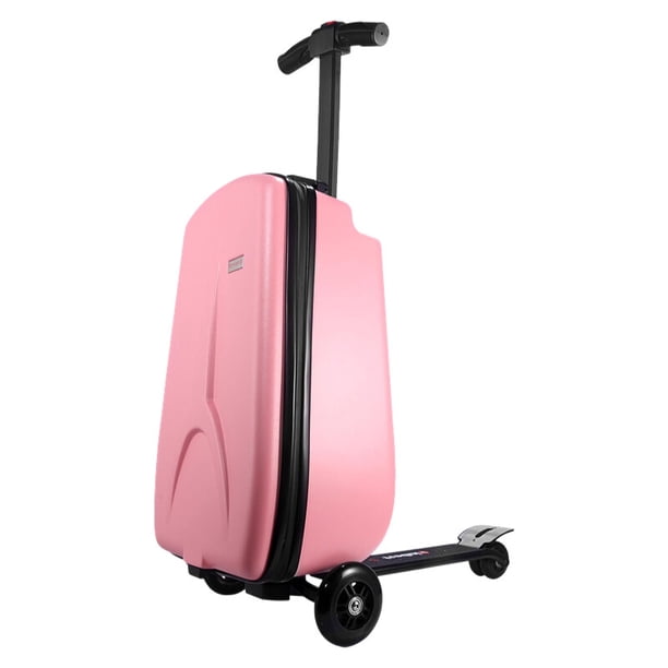 Equipaje de monopatín multifuncional para niños, estuche de viaje de 20 pulgadas con base de scooter desmontable, equipaje de mano aprobado por avión