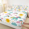 thumbnail image 3 of Manfei Cute Cartoon Unicorn Full Size Sheets,Rainbow Clouds Sun Bed Sheets,Colorful Stars Print Sheet Sets Boys Girls,Ultra Soft Home Decor,4pcs, 3 of 7