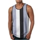 thumbnail image 1 of Camiseta sin mangas de cuello redondo para hombre, ropa de ocio, fitness, para el hogar, pijamas, camiseta con estampado de rayas de moda a color, blusa deportiva de poliéster para hombre, 1 of 4