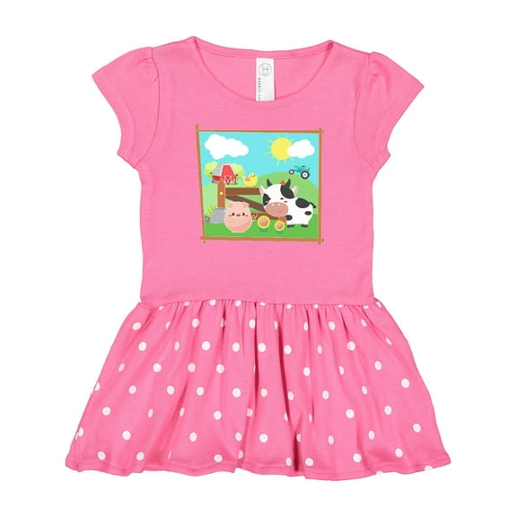 Inktastic Farm Animals with Cow, Chick and Pig Gift Baby Girl Dress