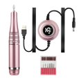 thumbnail image 1 of Máquina eléctrica para pulir uñas con controlador de velocidad USB, kit de taladro para lima de uñas con... oro rosado, 1 of 9