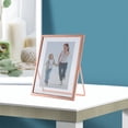 thumbnail image 6 of Lohuatrd 7/8 Inch Floating Picture Frame Tempered Glass Frame Electroplated Stainless Foldable Standing Anti skid Luxury Oblong Wall Mounting Table Top Display Picture Display Frameme, 6 of 7