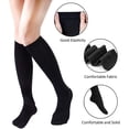thumbnail image 3 of 3-12 Pairs Womens Girls Cotton Long Knee High Solid Black Tube Socks Size 9-11, 3 of 8