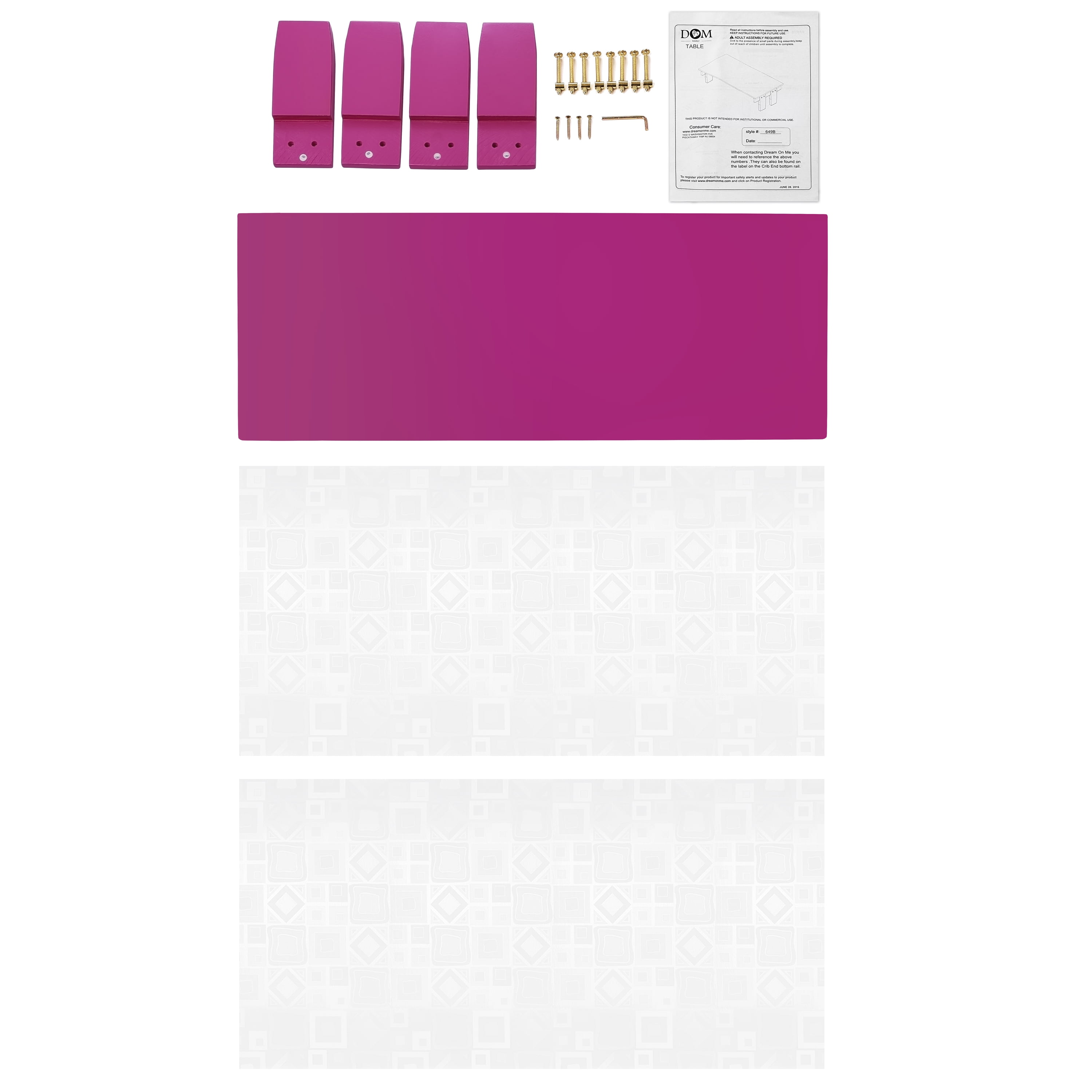 Dream On Me 3 in 1 toddler bed convertible Kit, Fuchsia Pink