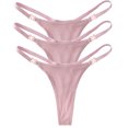 thumbnail image 3 of Tanga Sexy de algodón para mujer, bragas de cintura baja, ropa interior lisa a rayas, lencería íntima cómoda, 3 piezas, 3 of 5