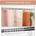 thumbnail image 5 of Mid Century Abstract Boho Orange Aesthetic Shower Curtain Set, Spring Summer Pink Green Nature Leaf Sun Modern Minimalist Home Bathroom Curtain Decor with 12 Hooks 72x72 Inches, 5 of 6
