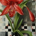 thumbnail image 6 of Acheng Spring Summer Red Lily Flower Red Flower Green Leaves Plants Patchwork Background Minimalist Round Tablecloth 42-46, 6 of 8