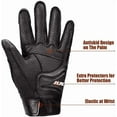 thumbnail image 4 of ILM Goatskin Leather Motorcycle Motorbike Powersports Racing Gloves Touchscreen for Men and Women Black (L, Black Perforated), 4 of 7