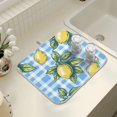 thumbnail image 4 of Yayeee Dish Drying Mat for Kitchen Counter 16" x 18" Microfiber Super Absorbent Coffee Decorative Pad, Cartoon Plaid Lemon, 4 of 9