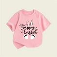 thumbnail image 3 of AOMPMSDX Summer New Children's Clothing Style Girls Short Sleeve T Shirt Easter Bunny Printed Round Neck Children T Shirt Festive Gifts Pink 2 Years-3 Years, 3 of 3