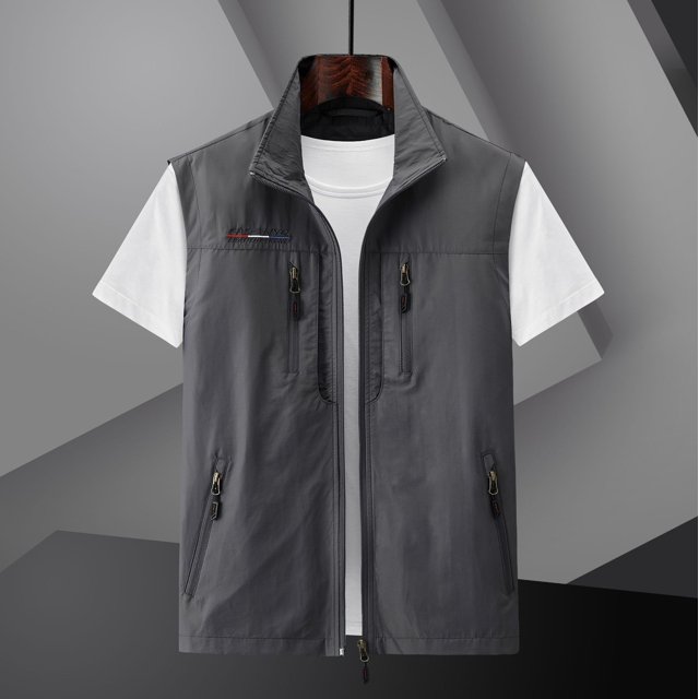 Chaleco de secado rápido para exteriores, ropa de trabajo fina con múltiples bolsillos para primavera, verano y otoño, chaleco de talla grande
